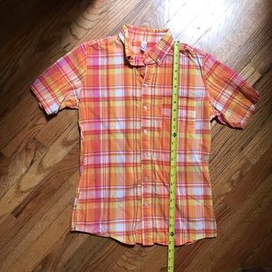 American Apparel Plaid Short Sleeve Shirt Slim Fit Small